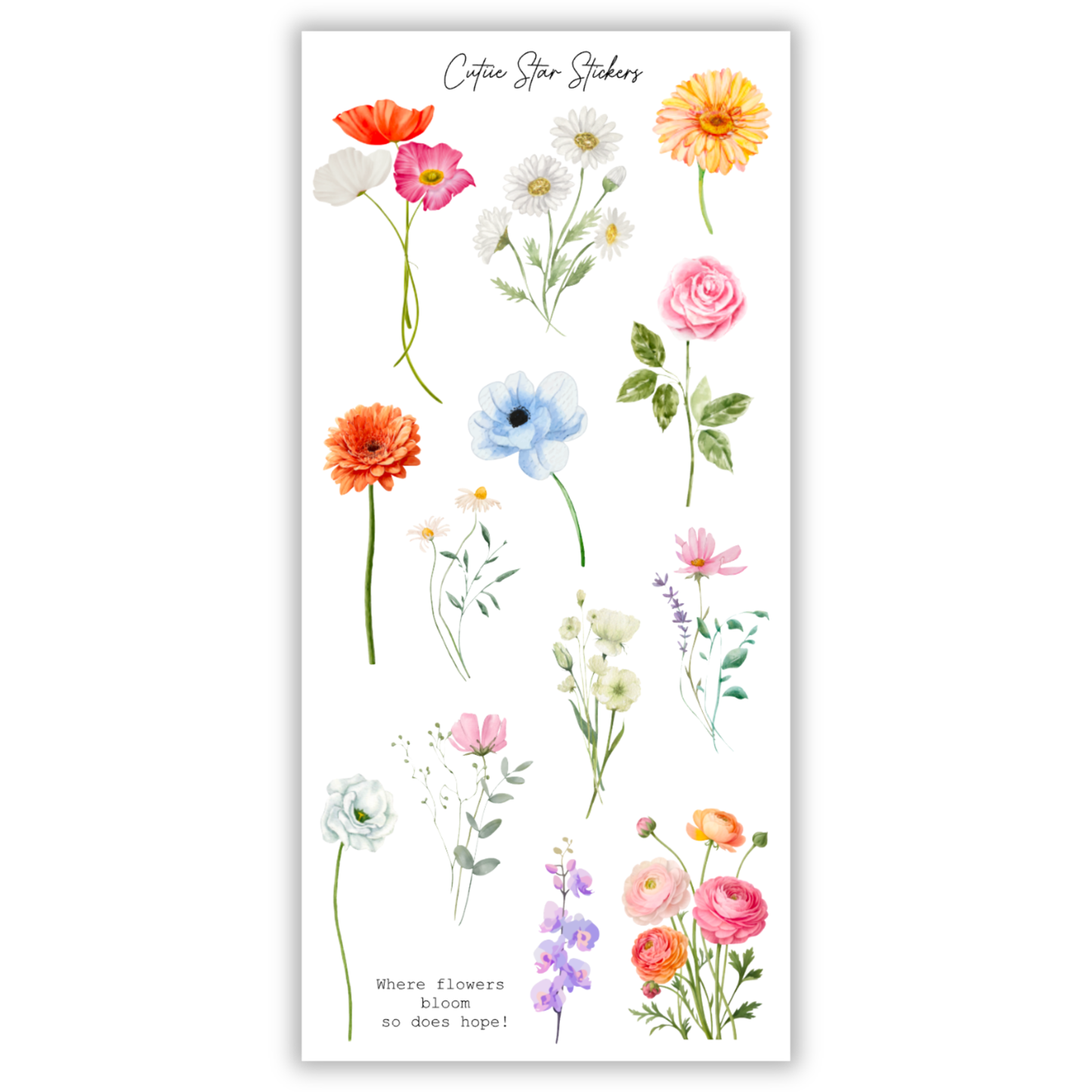 Aesthetic Floral Stickers | Scrapbook & Planner Decor
