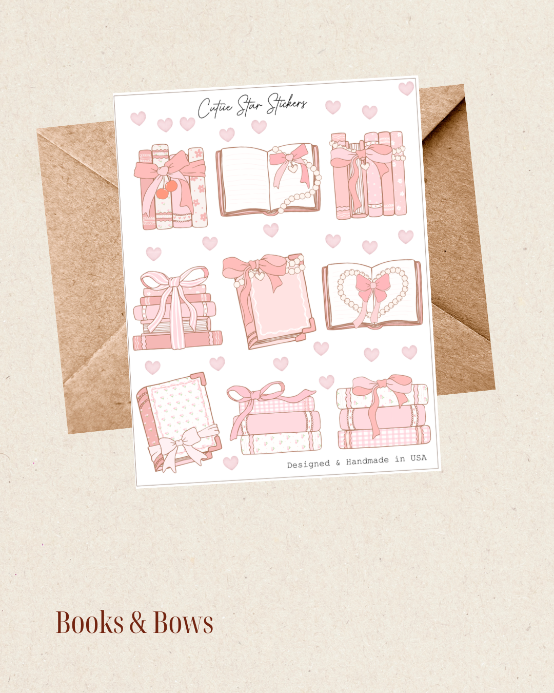 Books & Bows Sticker Sheet