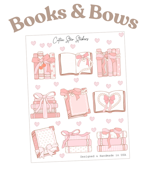Books & Bows Sticker Sheet