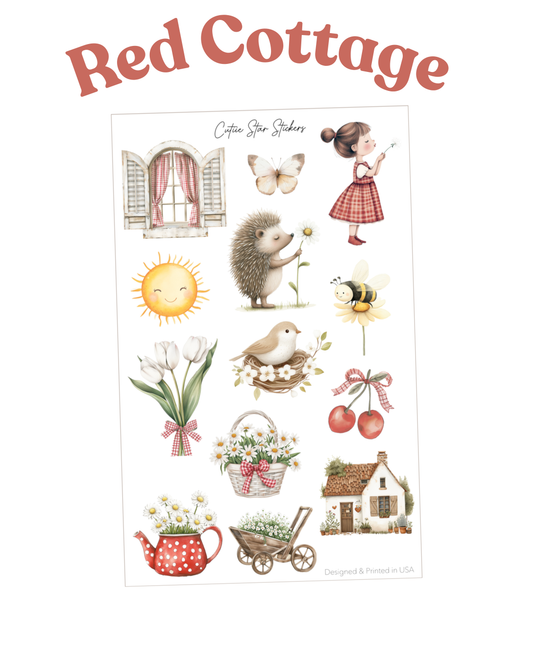 Red Cottage Sticker Sheet Daisy