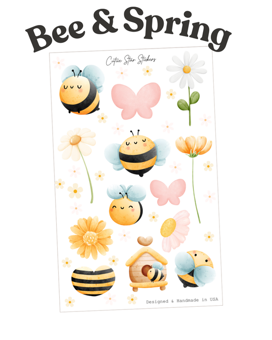 Bee & Spring Sticker Sheet