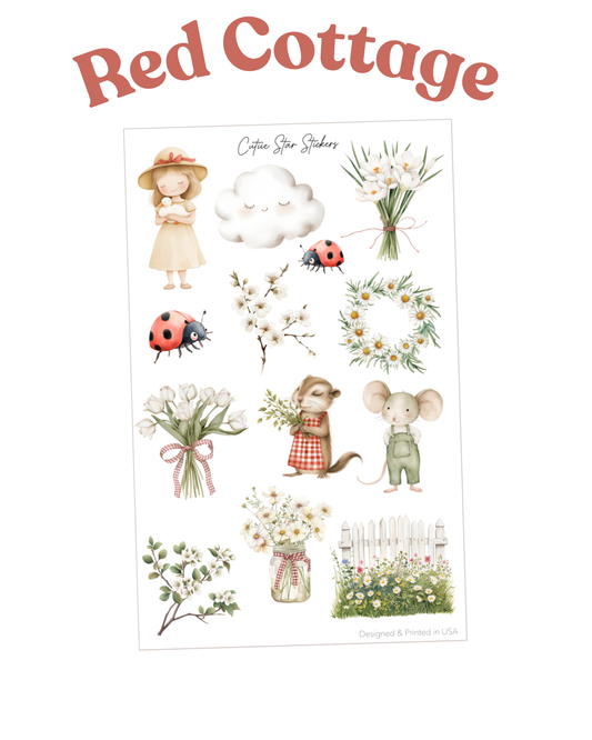 Red Cottage Sticker Sheet Mary