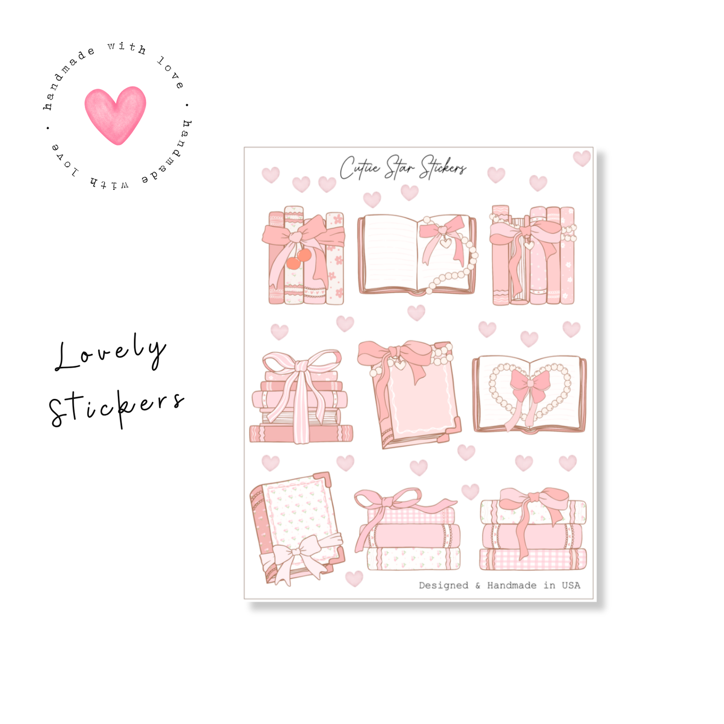 Books & Bows Sticker Sheet