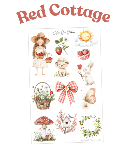 Red Cottage Sticker Sheet Anne