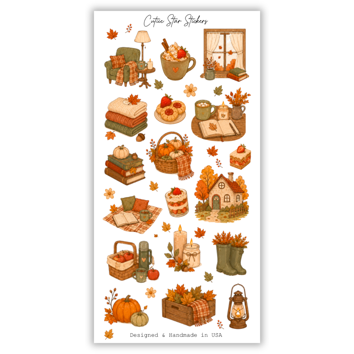 Cozy Autumn Sticker Sheet Warm Cozy Season