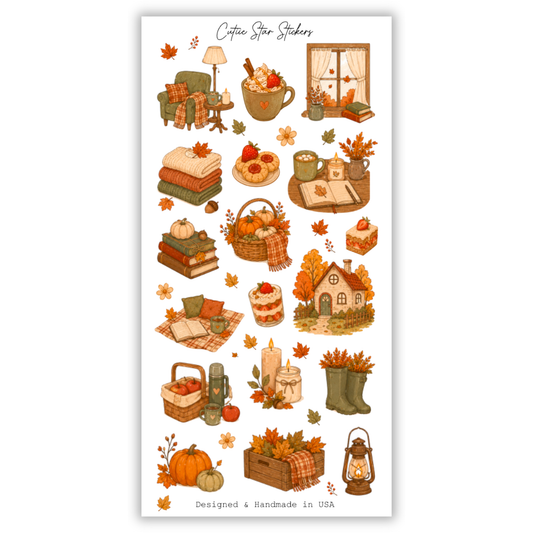 Cozy Autumn Sticker Sheet Warm Cozy Season