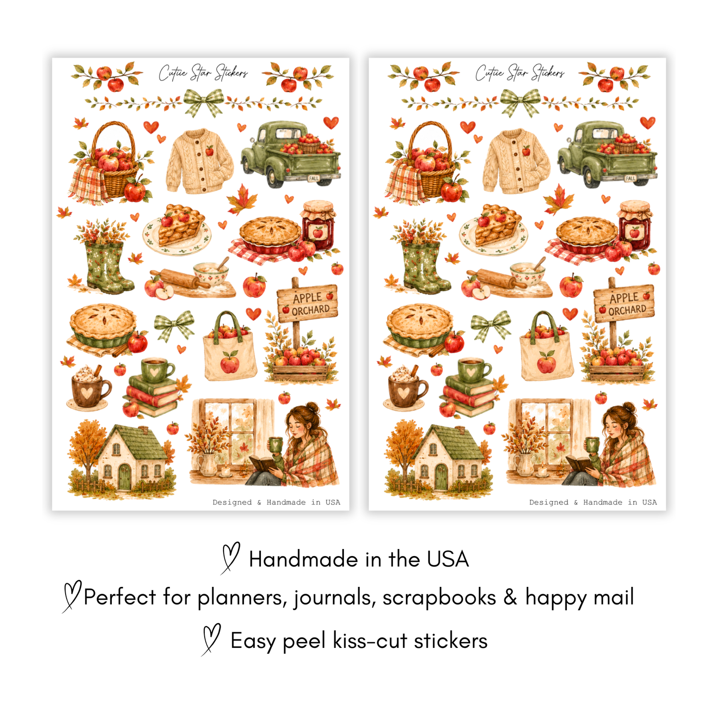 Cozy Autumn Sticker Sheet Apple Pie