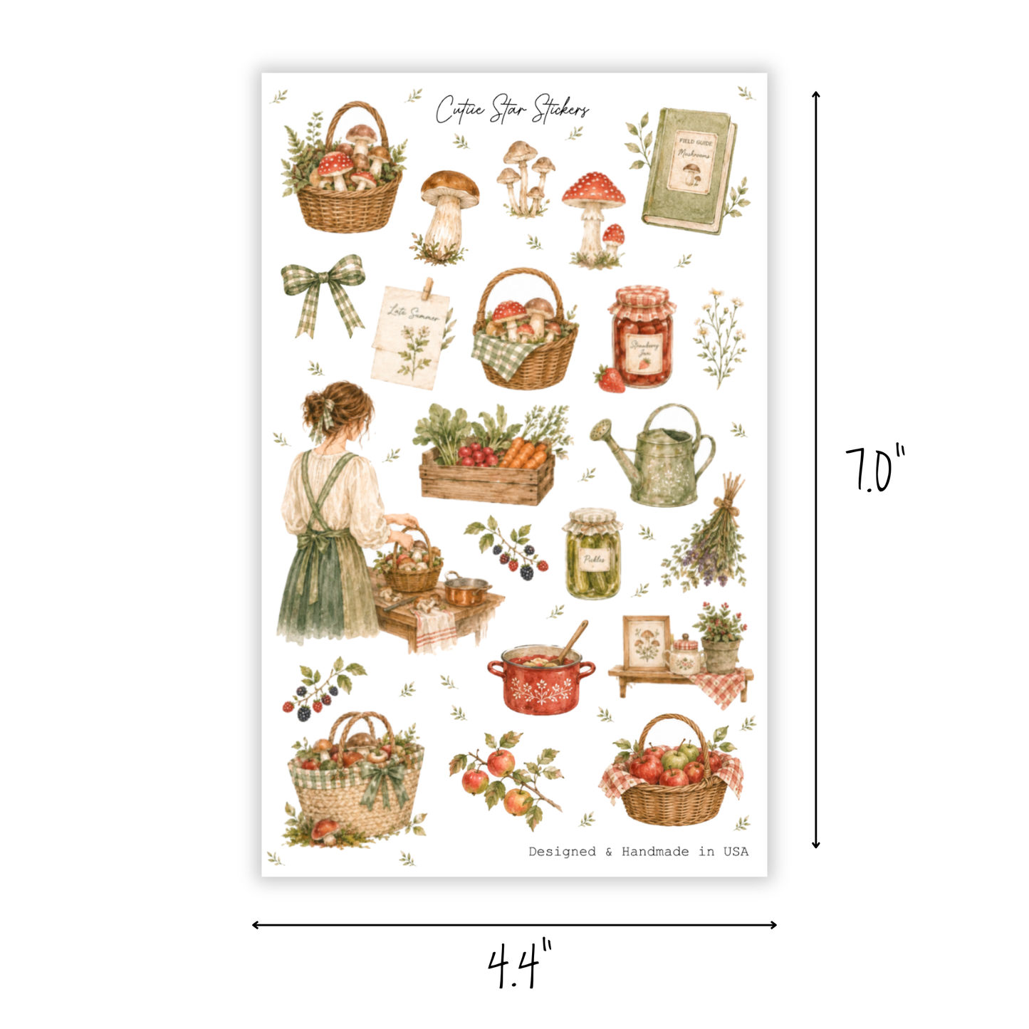 Mushroom Garden Watercolor Forest Stickers