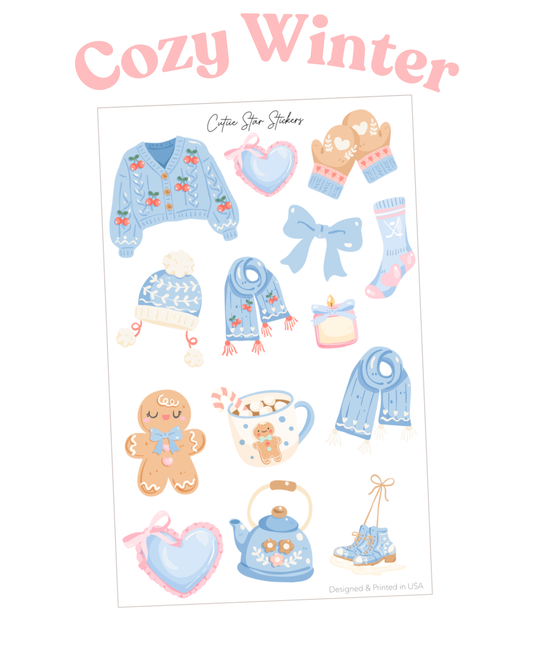 Cozy Winter Stickers Sheet