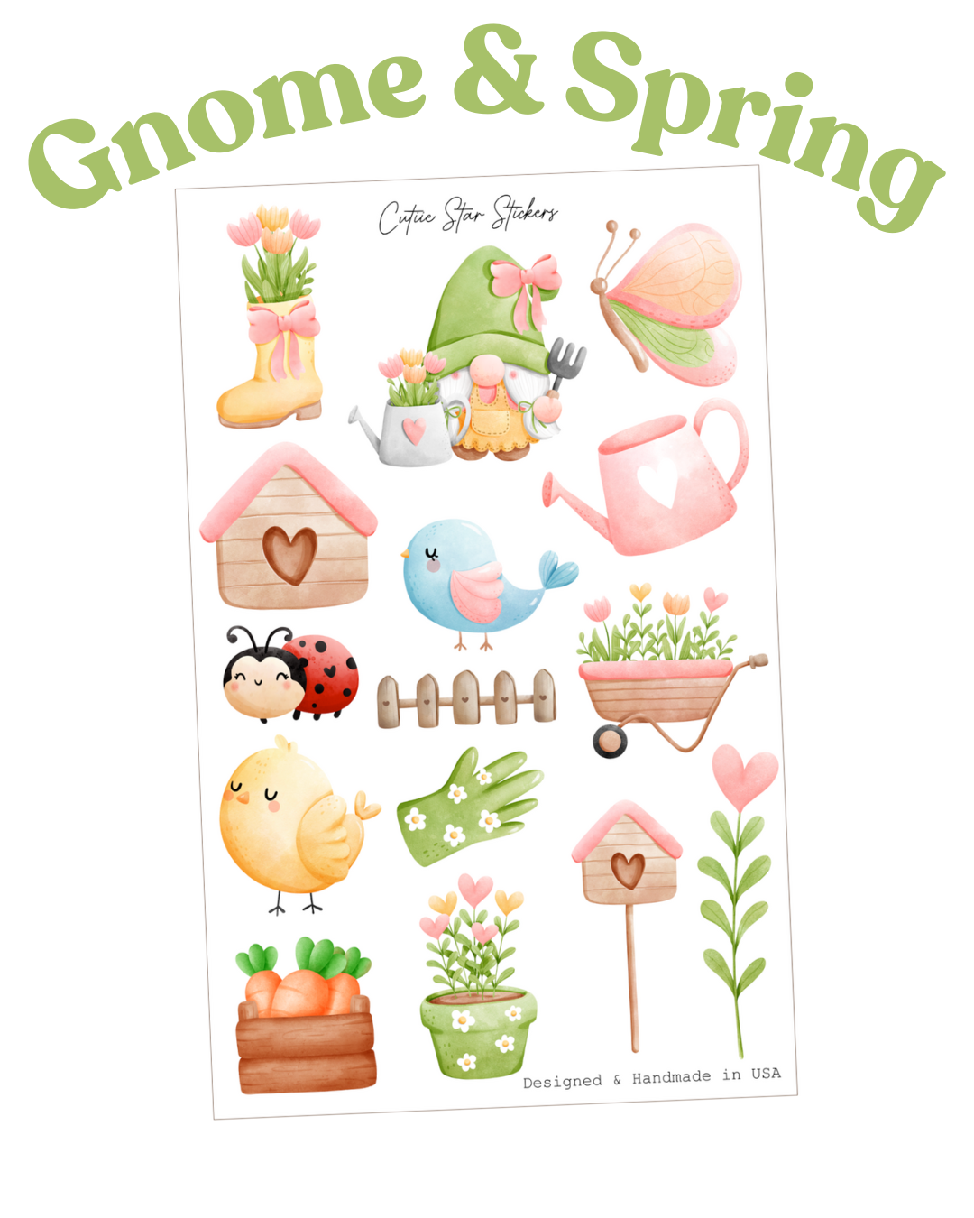 Gnome & Spring Sticker Sheet