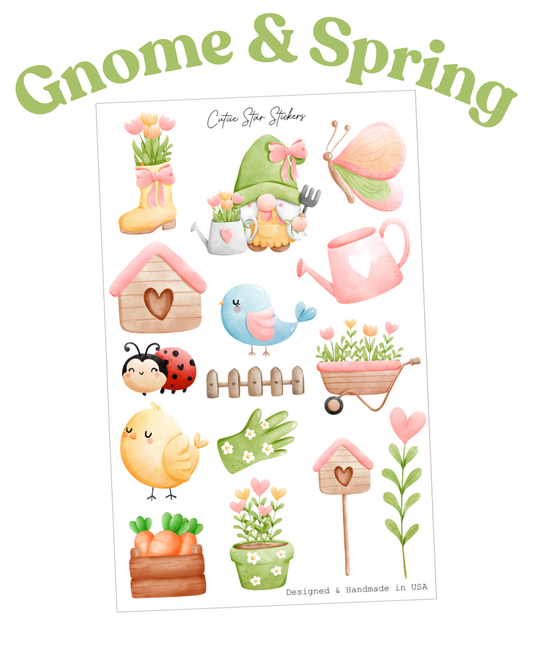 Gnome & Spring Sticker Sheet
