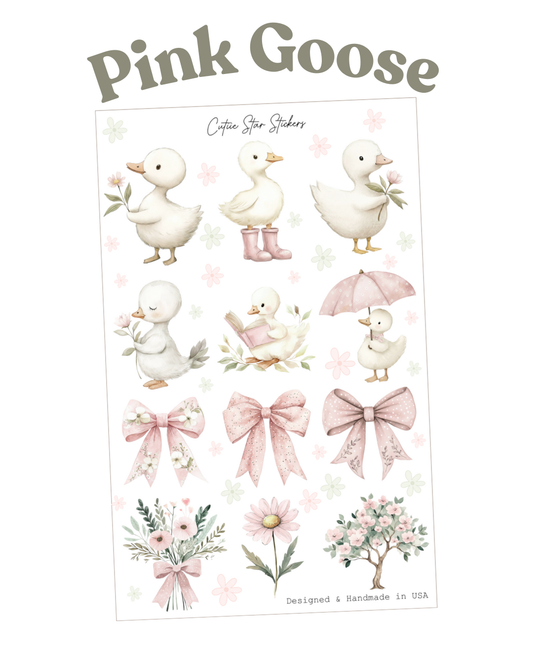 Pink Goose Sticker Sheet